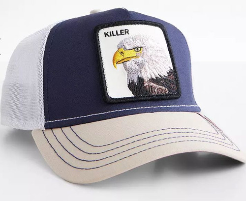 Gorra Goorin Bros Águila Killer Predator Azul Khaky Blanco