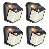 Kit 4 Luces Solares Exteriores 140led Sensor Movimiento Ip65