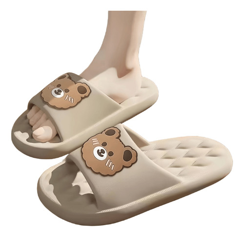 Pantuflas Antideslizantes Para Mujer Con Motivo De Oso