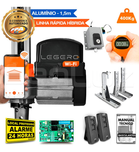 Kit Motor Eletrônico Ppa Bv 1/2 Legero Wifi Sup Trava 400kg