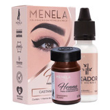 Kit Henna Castanho Claro E Fixador  Para Sobrancelha Menela