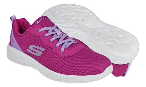 Tenis Skechers Niña 30000lmxhtpk Textil Rosa