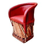Silla Mueble Equipal Tradicional Color Rojo