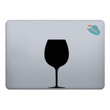 Calcomanía Sticker Vinil Para Laptop  Copa  Vino Manzana