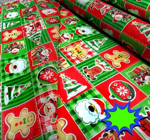 Tnt Estampado Papai Noel  Natal Animado 4,00m X 1,40