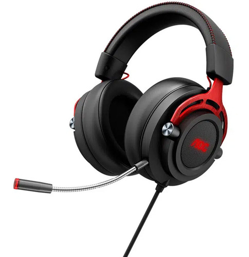 Headset Gamer Fone Microfone Aoc Gh210 Fio Usb Led Preto