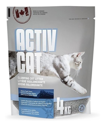 Piedras Sanitarias Activ Cat Arena Aglomerante Canada X 4 Kg X 4kg De Peso Neto