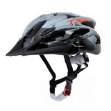 Capacete Mtb Tsw Raptor 2 Com Led Cinza Preto Vm