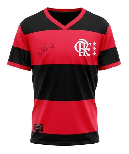 Camiseta Masculina Flamengo Libertadores 81 Zico Retrô Crf