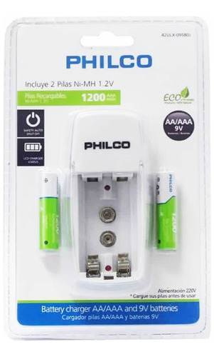 Cargador De Pilas Aa Aaa 9v Philco + 2 Pilas Aaa - Mirage