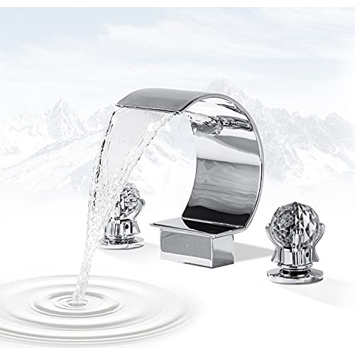 Grifo De Lavabo Cascada 8puLG Bangpu, 2 Mandos De Cristal, C