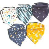 Babero Para Bebé Absorbentes Bandanas Baberos Bebe 5 Piezas