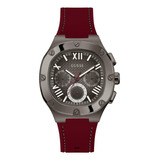 Guess Reloj Para Hombre De 42 Mm - Correa Roja, Esfera De Br