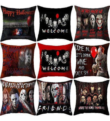 4 Funda De Almohada Personajes Películas Terror De Halloween