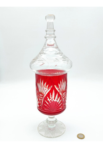 Bombonera Potiche Antiguo Cristal Rojo (mod5) - Deco