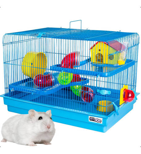 Gaiola Hamster Casinha Roedores Grande 2 Andares Playground