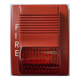 Sirena Con Baliza De Incendio/emergencia Led Rojo 24v Dc