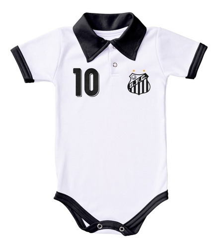 Body De Bebê Santos Camisa Polo Oficial