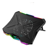 Base Notebook Reclinable Fan 180 Hub Usb Luces Color Nisuta 