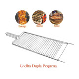 Grelha Dupla Para Peixe Carne Queijo Frango Grande 80 Cm