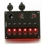 Nilight 6 Gang On Off Rocker Switch Panel Red Backlit 12v Color Rojo