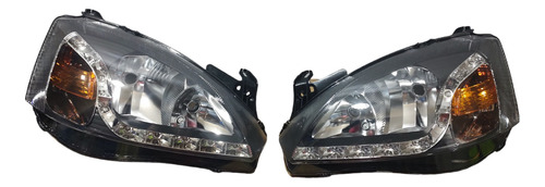 Juego Faros Sport Corsa Tornado 2003-2008  Fondo Negro Leds