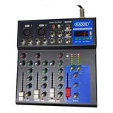 Mezcladora Audio 4 Canales Bluetooth Mixer Pasiva 012-420