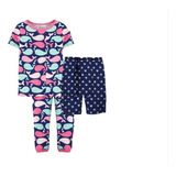 Pijama Para Bebe Niña Ballenitas Y Corazones Set De 3 Pzas