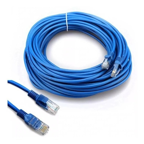 Cabo De Rede 20 Metros Montado Rj45 Ethernet Cat5e Lan Azul