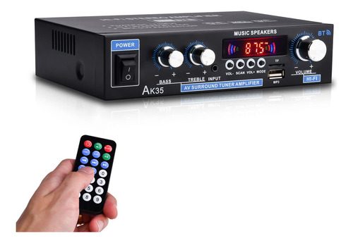 Daakro Ak35 Receptor Amplificador De Audio Estereo Bluetooth