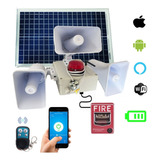 Alarma Vecinal Solar Wifi Rf Tres Sirenas Boton Fire App Ios