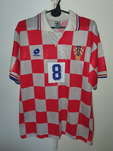 Camiseta Seleccion Croacia Lotto 1996 #8 Prosinecki Talle M