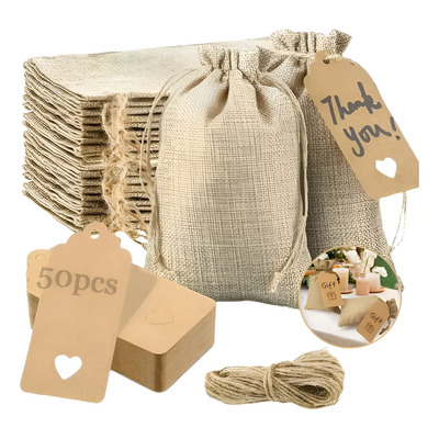 50 Bolsas Costales Yute Dulceros Regalo Recuerdo+accesorios | MercadoLibre