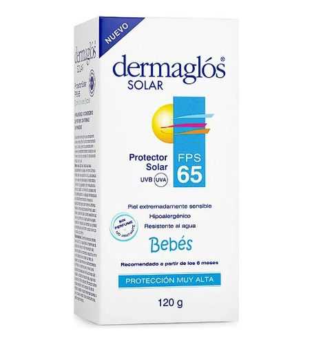 Dermaglós Protector Solar Fps65 Bebés +6 Meses Piel Sensible