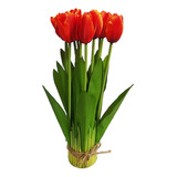 Tulipanes Artificial Ramo Decoracion Escritorio Regalo 9 Flo