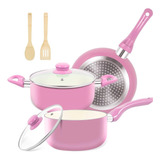 Set De 3 Ollas Antiadherentes Cacerola Olla Sarten Cocina