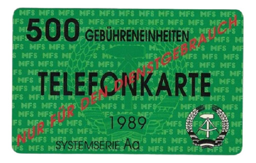 Raro Cartão Telefônico Da Antiga Alemanha Oriental Ddr 1989