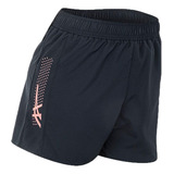 Short Asics Running Mujer M Print Negro-coral Cli