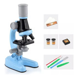 Microscopio De Niños Ópticos 100x 400x 1200x - Infantil Color Azul