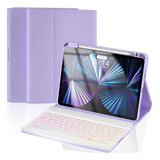 Funda Con Teclado Oyeeice / Para iPad 11  / Purple