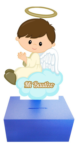 10 Centro De Mesa Recuerdo Angel Niño Bautizo Alcancias