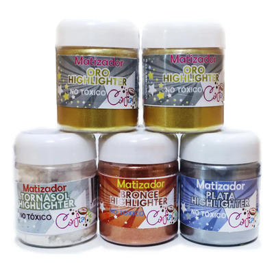 5 Matizadores Metálicos Comestibles 12 G Cada Uno | Envío gratis