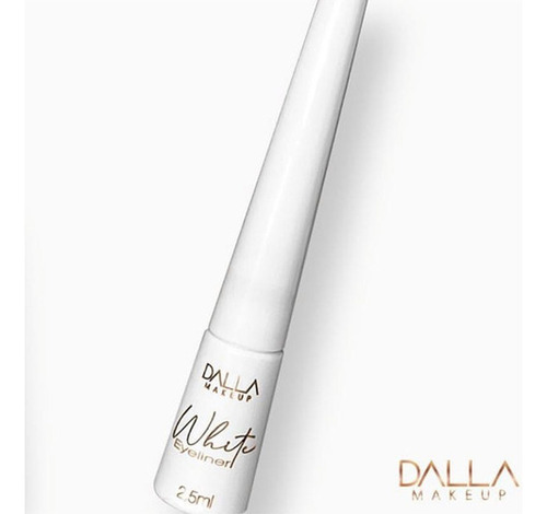 Delineador Líquido Branco White Eyeliner Dalla Makeup