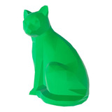 Gato Pelô Curto Geometrico Pet Verde