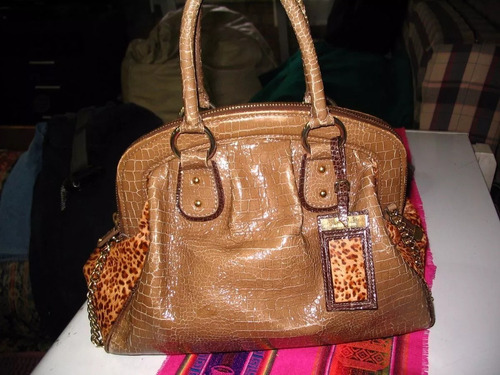 Cartera Jackie Smith Cuero Y Animal Print Piel Edicion Limit