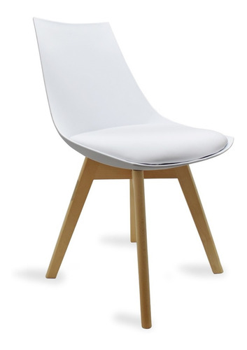 Silla Moderna Minimalista Blanca 4pzas Comedor Oficina Sala