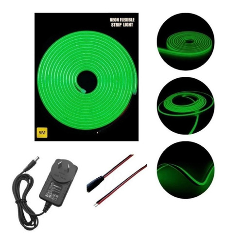 Kit Manguera Luz Neon 5 Mts + Fuente + Ficha 12v Exterior