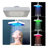 Ducha Cuadrada Con Luz Led De 3 Colores