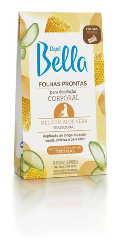 Folhas Prontas Corporal Mel Com Aloe E Vera Depil Bella