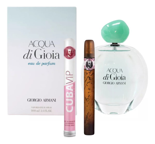 Acqua Di Gioia 100ml Dama Original+perfume Cuba Vip 35ml